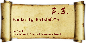 Partelly Balabán névjegykártya